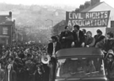NICRA Banner in Derry on Bloody Sunday 1972